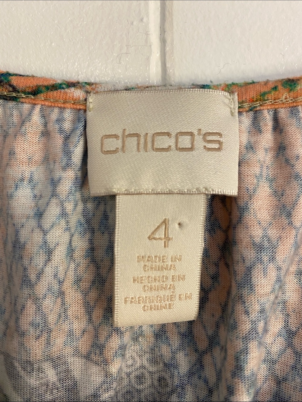 Chico's Boho Floral Peasant Blouse Festival Flowy Feminine Chic Size 16-18 (4) - Picture 3 of 11